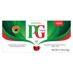 PG Tips Original tea leaves harvested at altitude for a bright flavor.