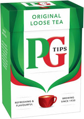 PG Tips UK classic branding highlighting decades of tea tradition.