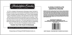 Milk chocolate cream centers by Philadelphia Candies in close up
