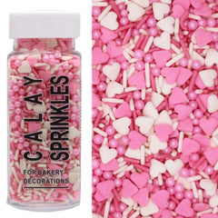 PhilaeEC Vanlentine pink and white heart sprinkles for cake toppers