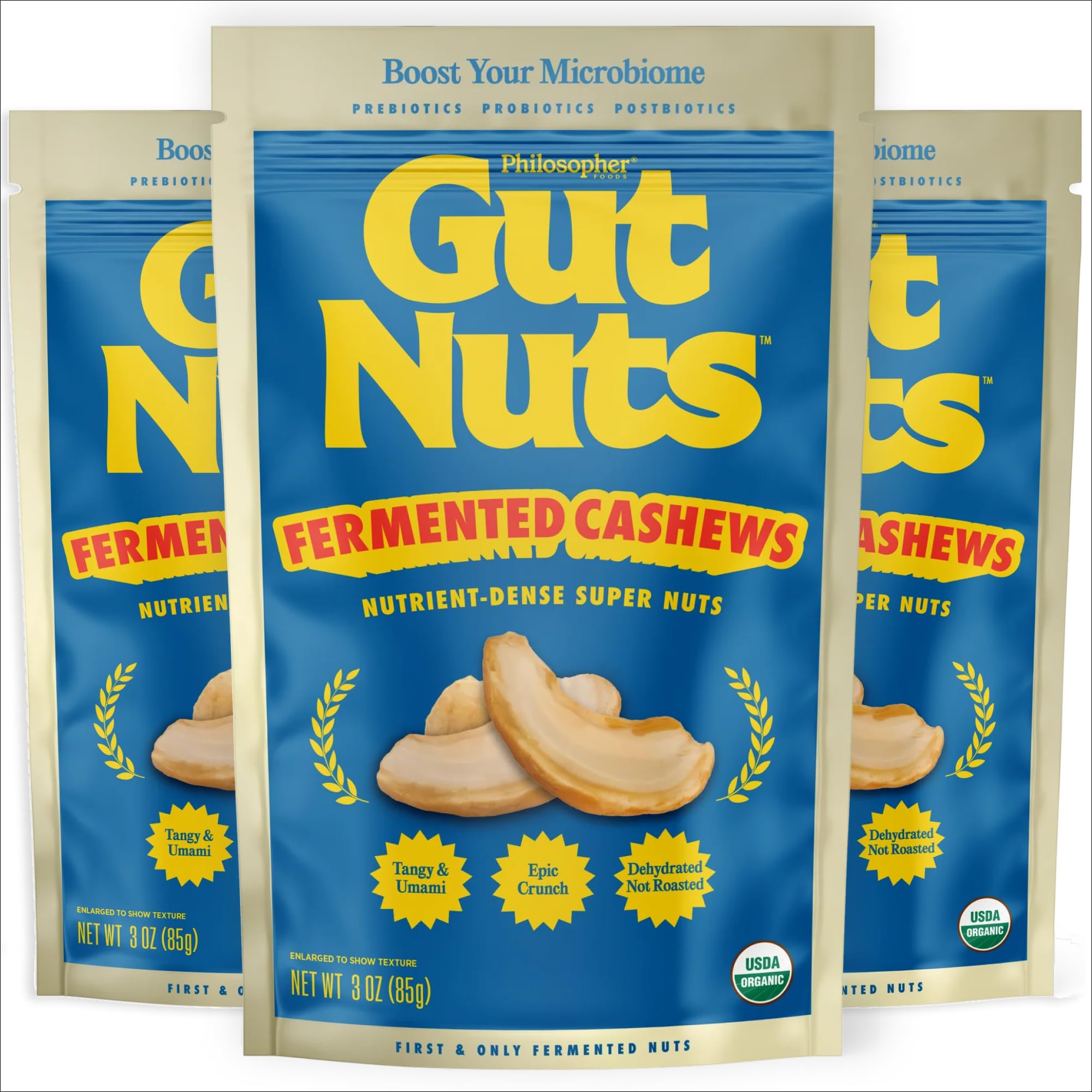 Philosopher Foods Gut Nuts fermented cashews deliver crunchy tang for on-the-go snacking