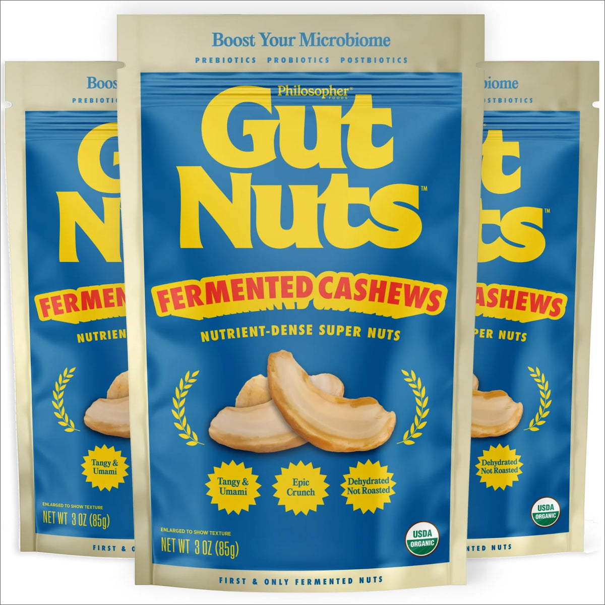 Philosopher Foods Gut Nuts fermented cashews deliver crunchy tang for on-the-go snacking