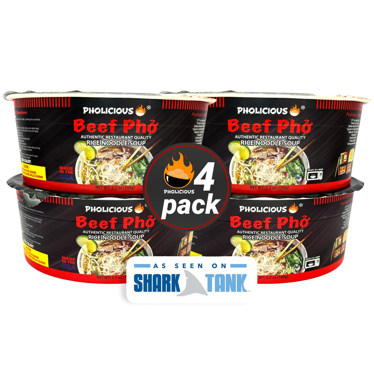 PhoLicious beef pho broth packets for quick, flavorful noodles.
