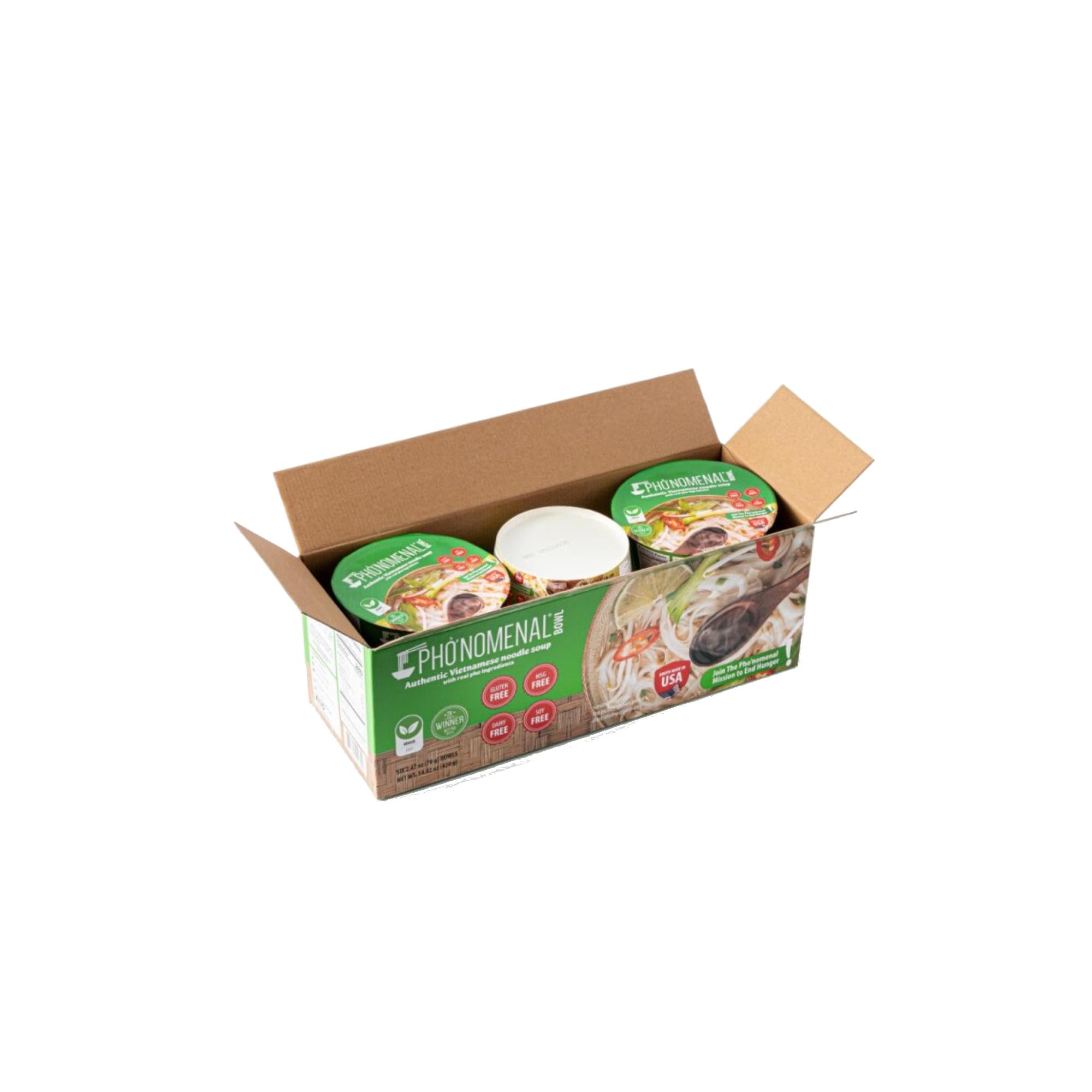 Pho'nomenal noodles with herbs, satisfying base for add-ins.