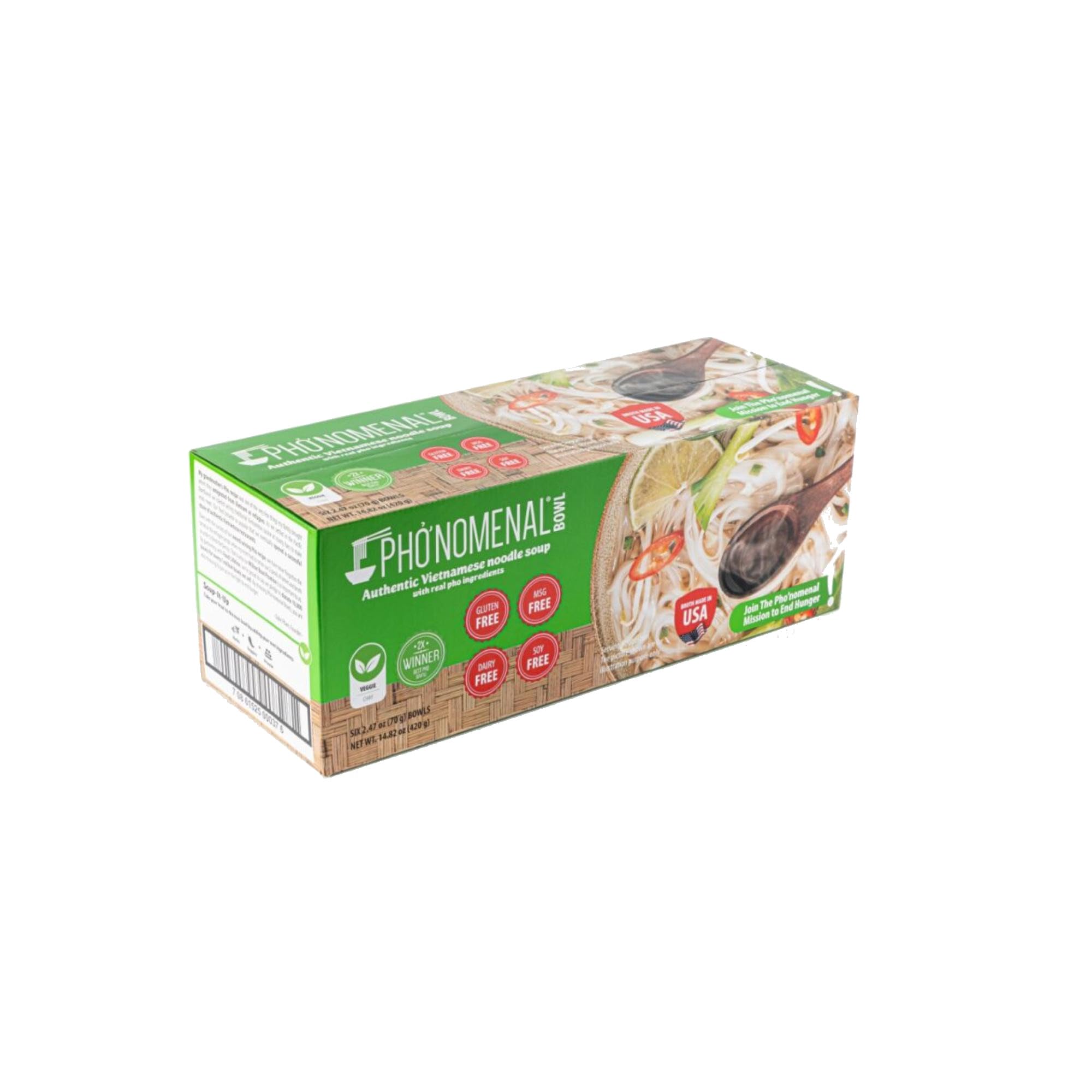 Pho'nomenal on-the-go pack, shelf-stable and ready in minutes.