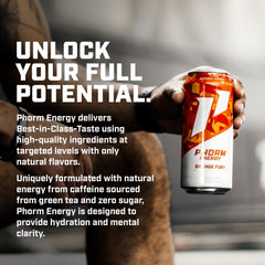 PHORM ENERGY Orange Fury pour into glass with fizz