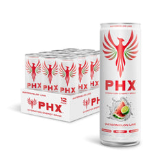 PHX hydration energy can in Watermelon Lime for on-the-go refreshment.