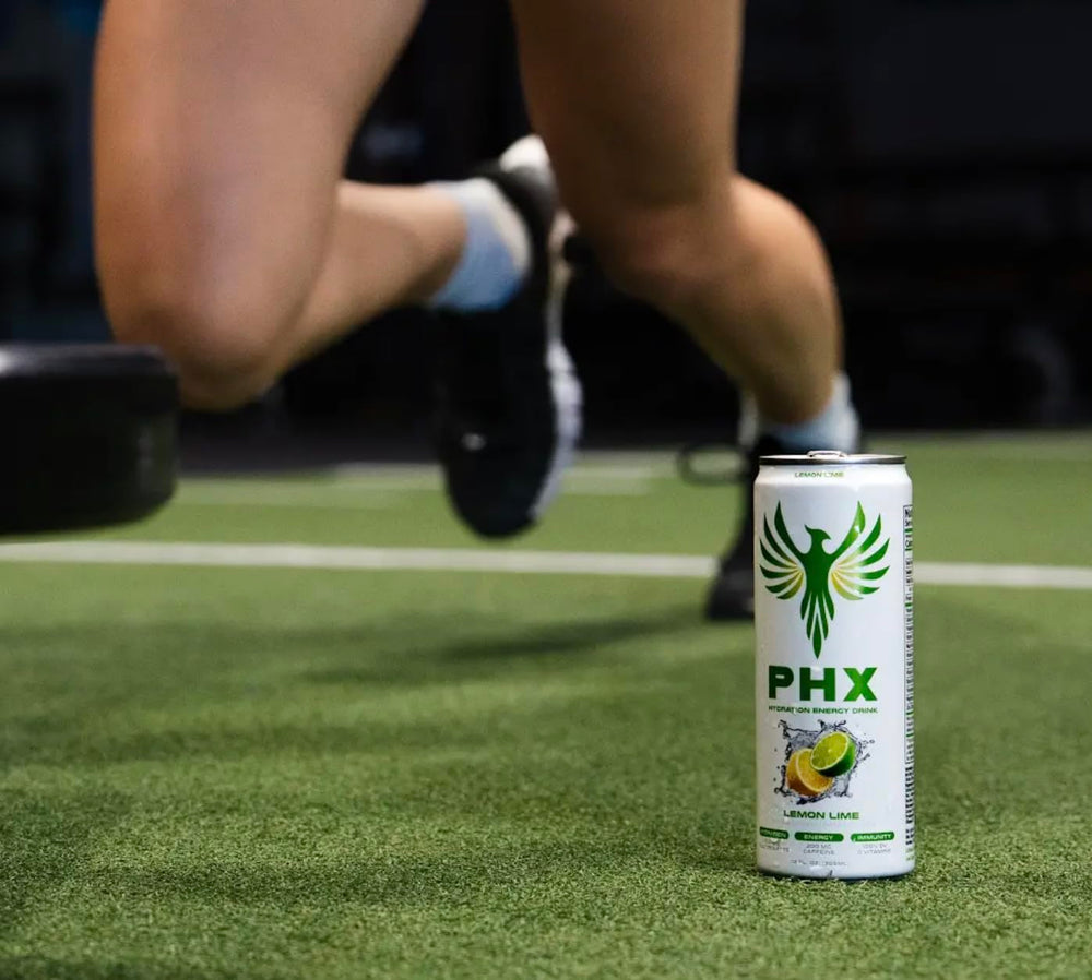 PHX Hydration Energy Drink athlete drinking to convey active hydration.