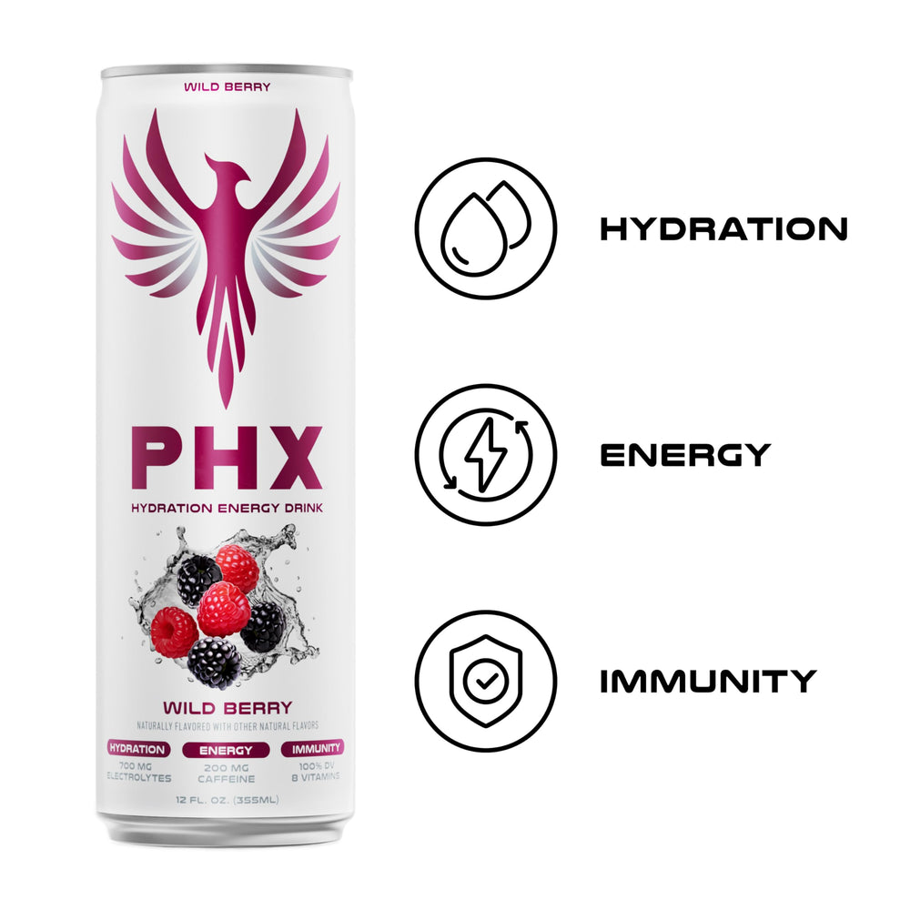 PHX cans chilling in a cooler for on-the-go refreshment