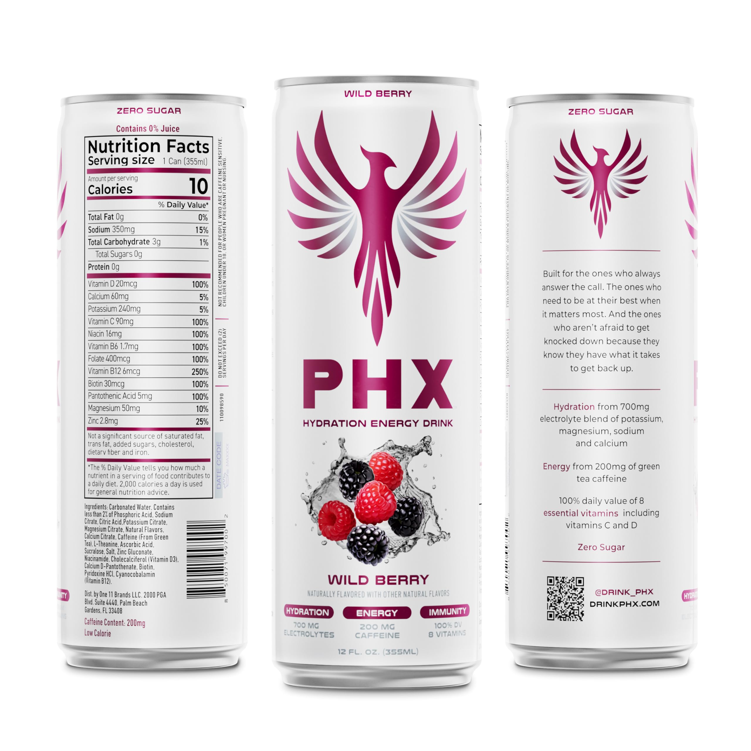PHX nutrition panel highlights electrolytes and vitamins on label