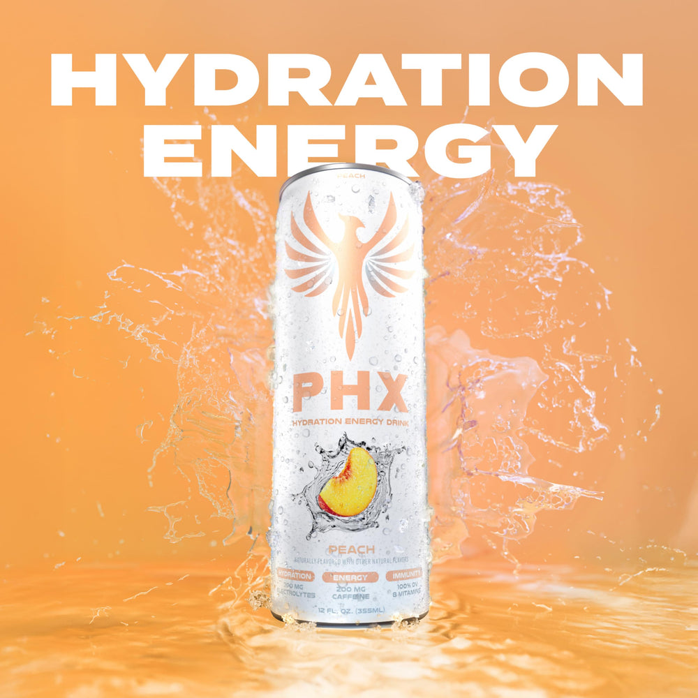 PHX Zero sugar badge communicates a fruit-forward, guilt-free flavor experience