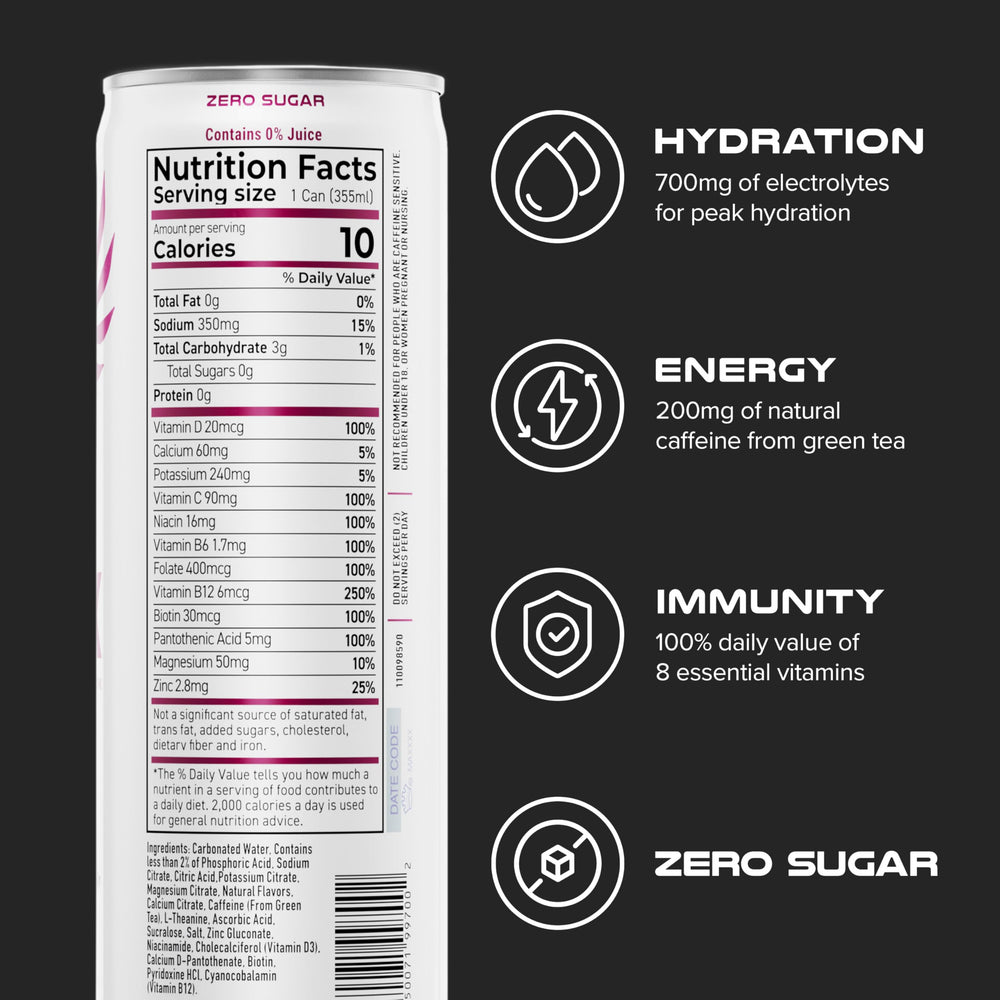PHX Hydration Energy Drink wild berry being poured into a glass