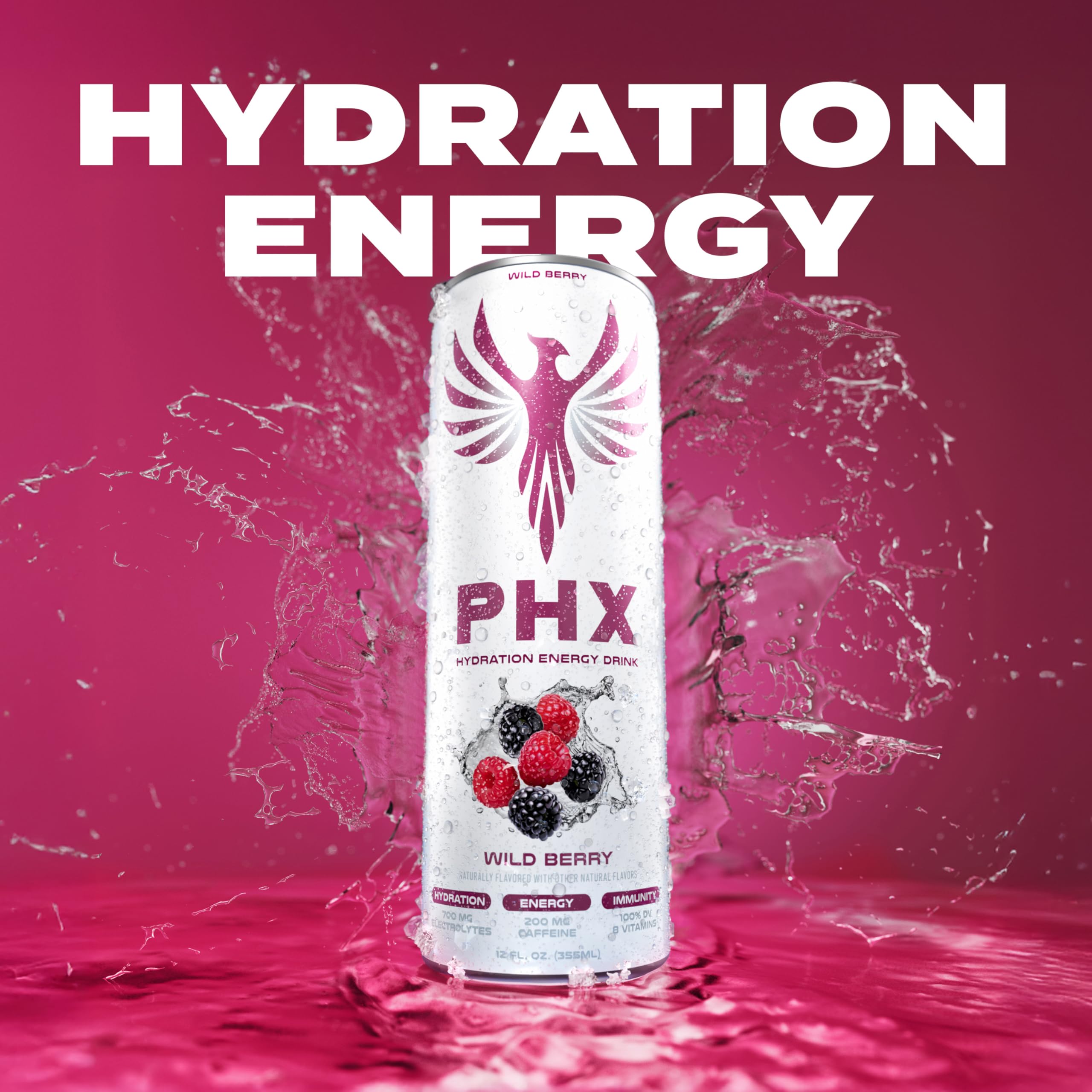 PHX can shows zero sugar and 10 calories per serving
