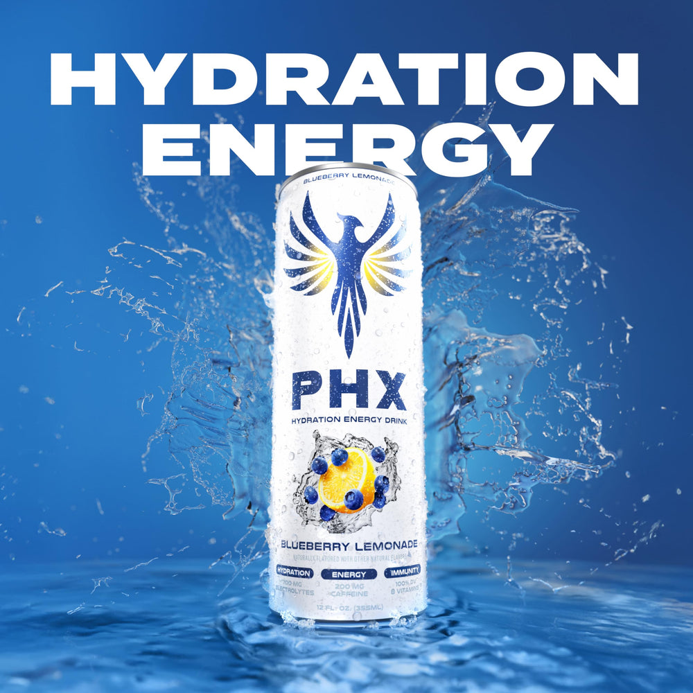 PHX Hydration Energy vegan-friendly formula bottle for plant-based hydration.