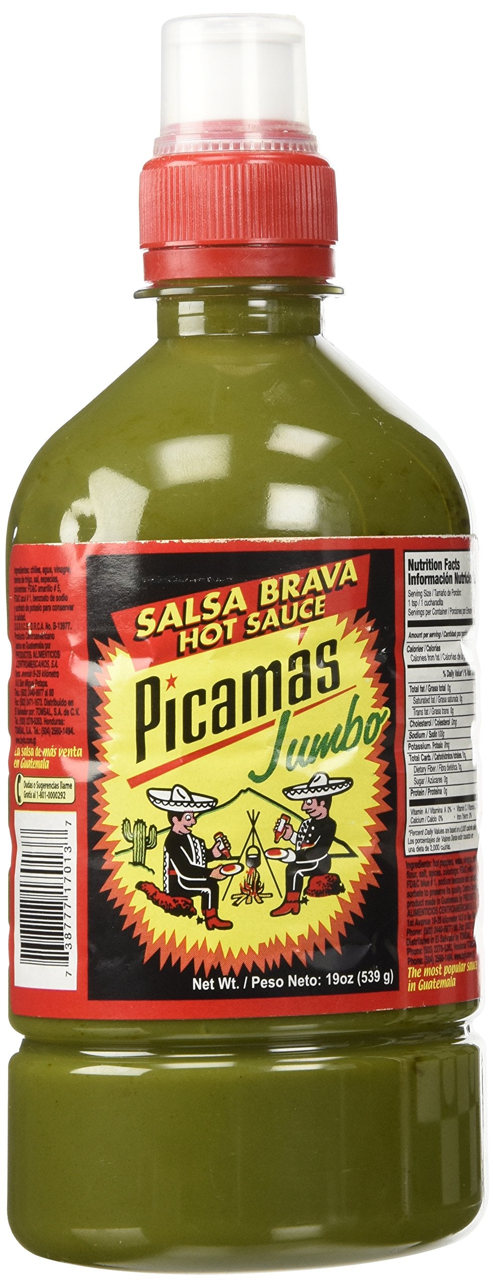 Picamas hot sauce jumbo 19oz bottle front view for bold flavor on any meal
