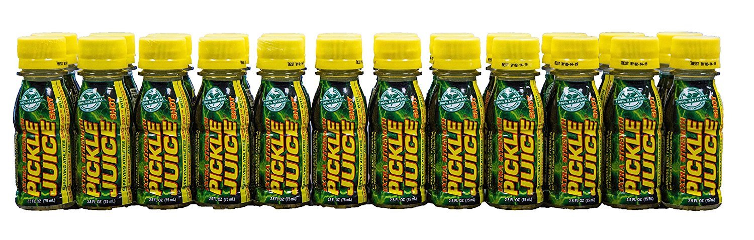 Pickle Juice Extra Strength Shot bottle close-up with bold label