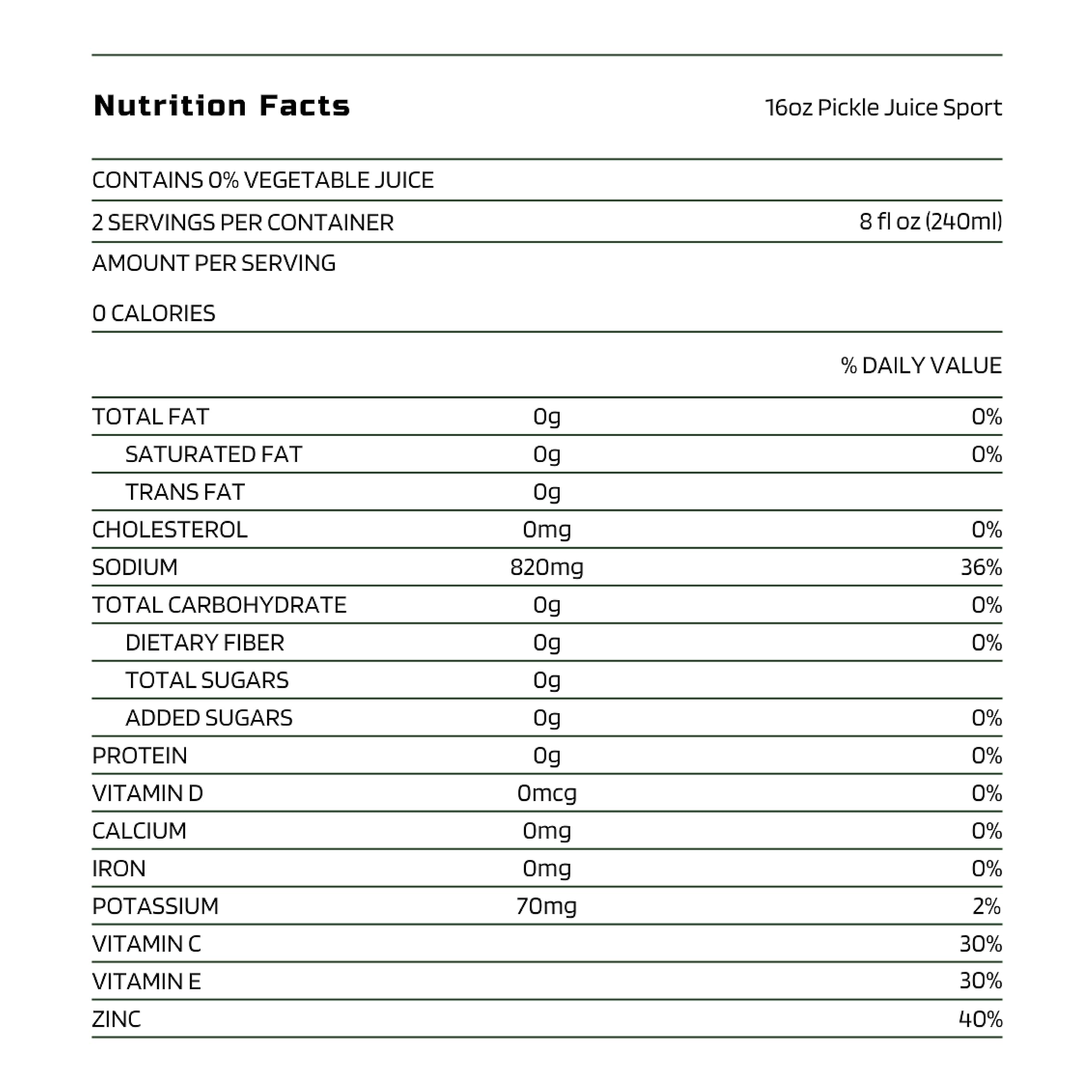 Pickle Juice Sports Drink highlights its electrolyte-rich blend for endurance workouts.