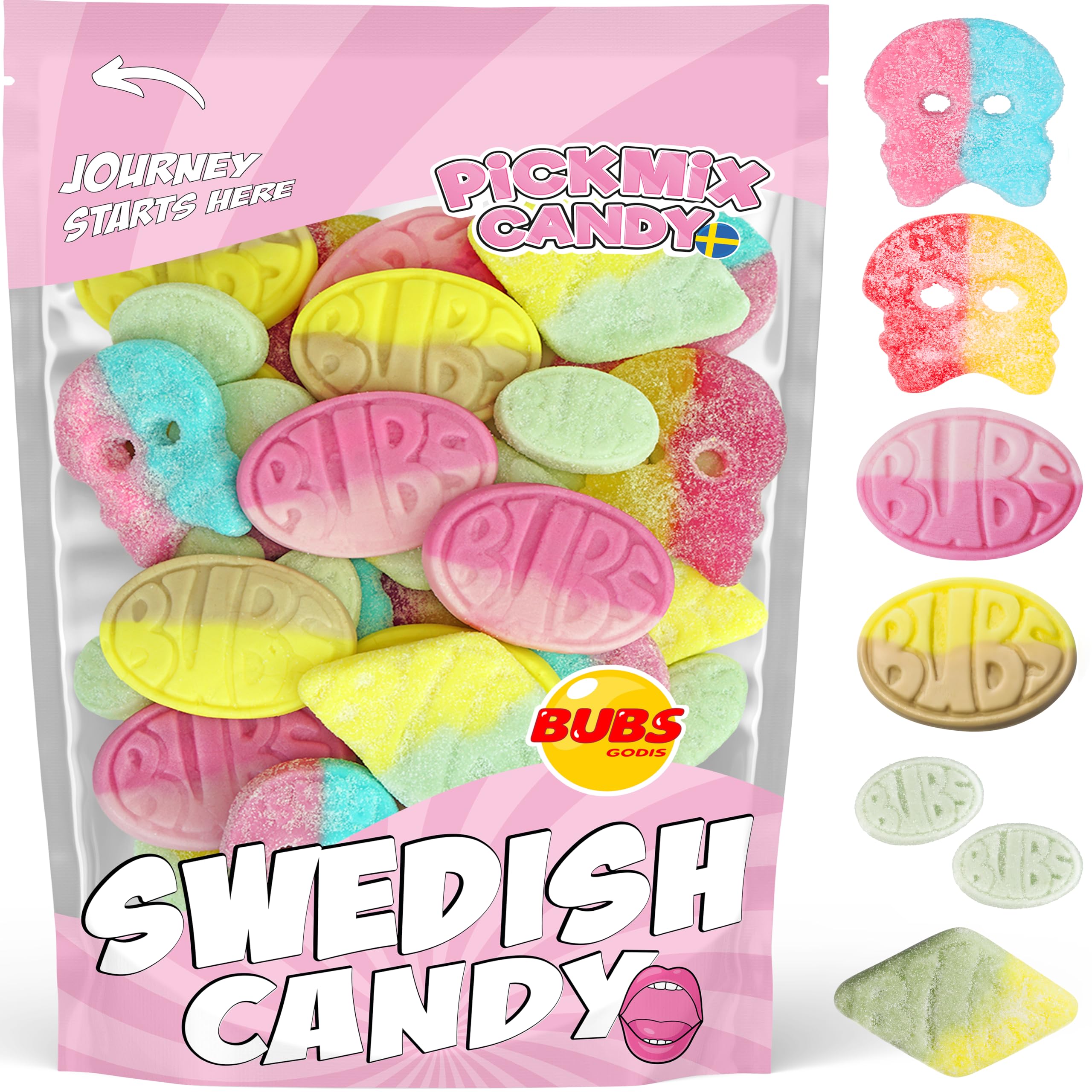 Pickmix BUBS Swedish Candy Mix Banana Ovals for fruity chewy bites