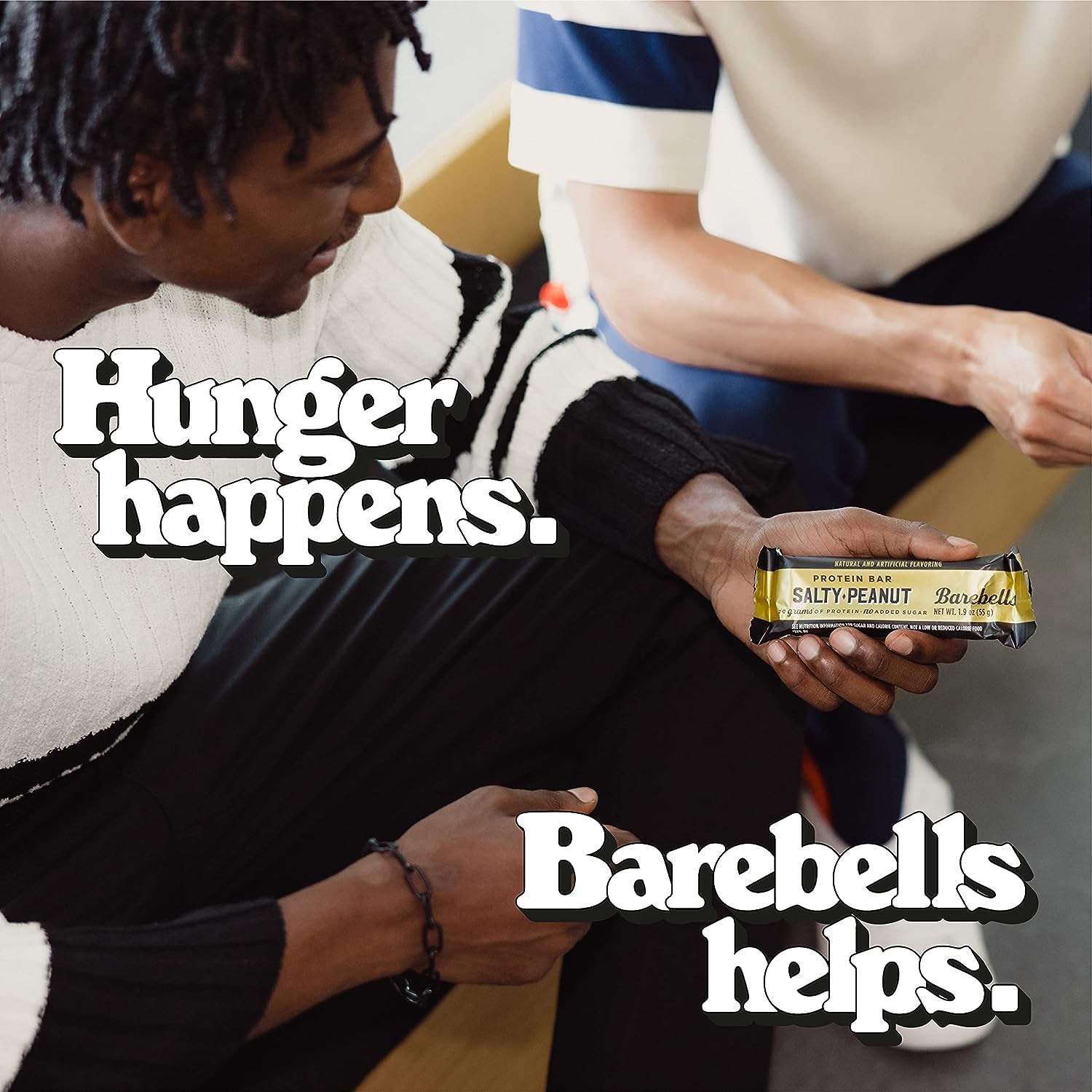 Barebell bar peanut texture with crunchy nuts and smooth chocolate