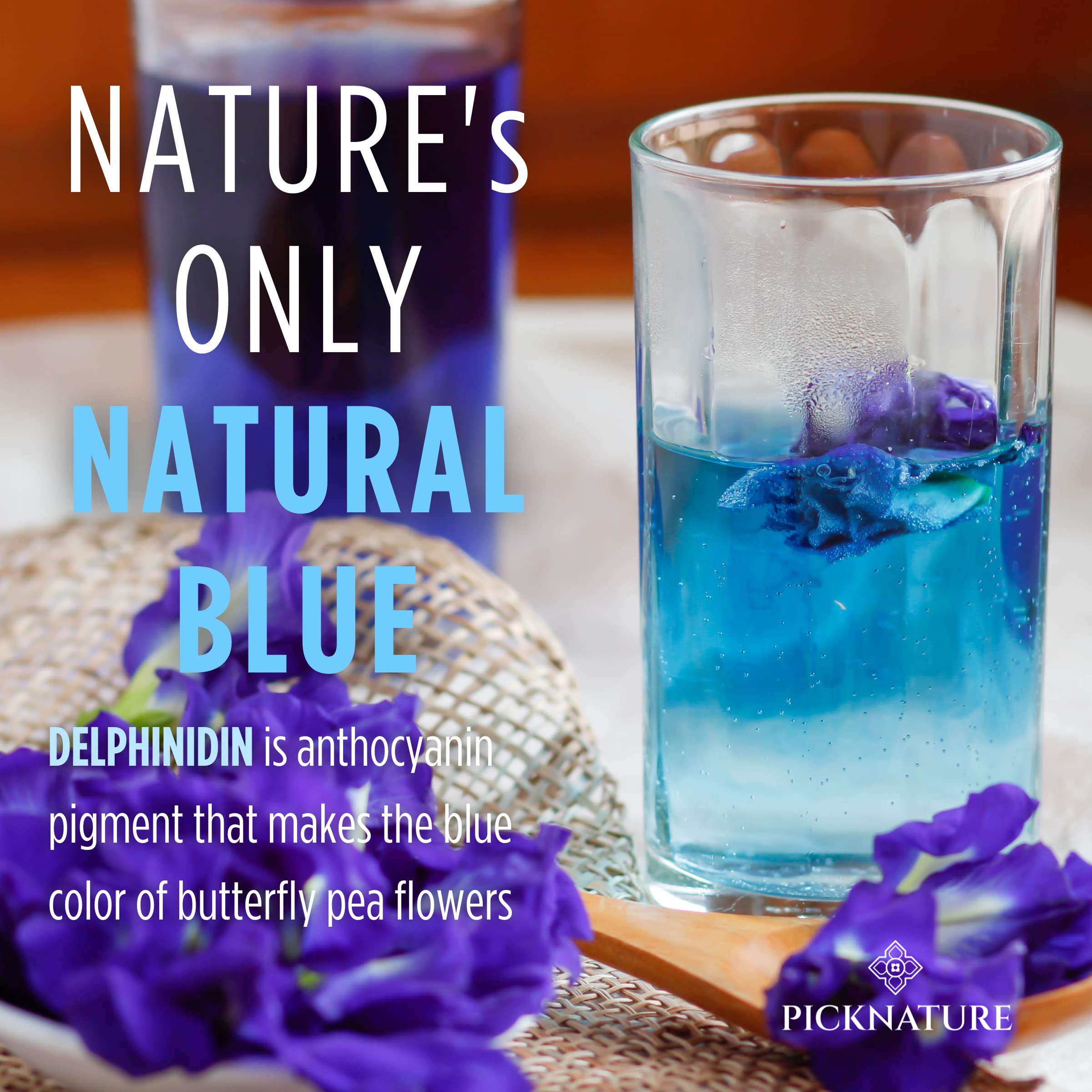 Color-change effect with lemon in PickNature Butterfly Pea Tea