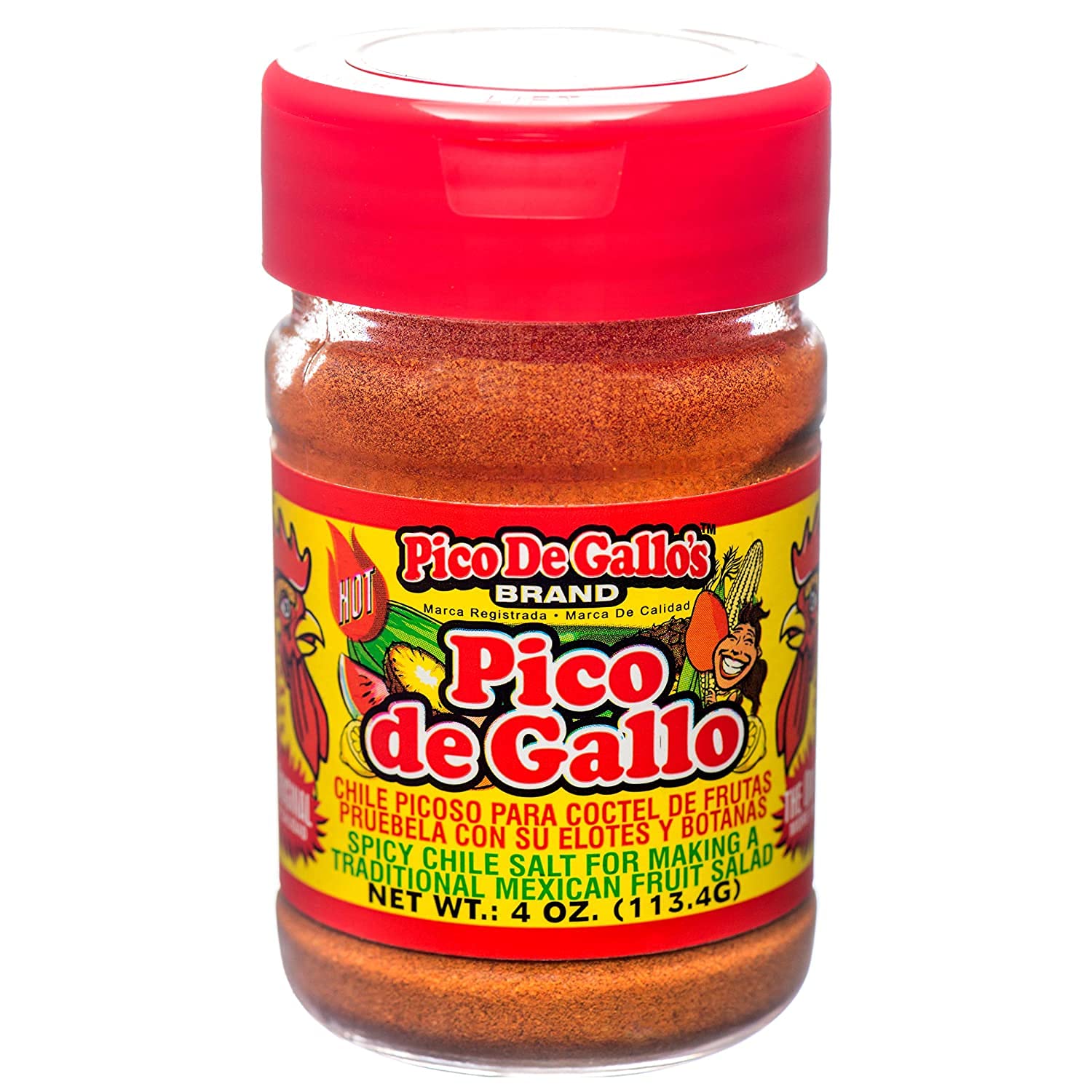 Pico De Gallo Spicy Chile Salt shaker front view enhancing snacks with bold flavor