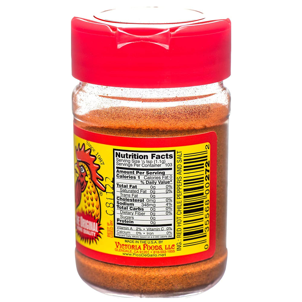 Pico De Gallo Spicy Chile Salt shaker top close-up showing easy-sprinkle lid
