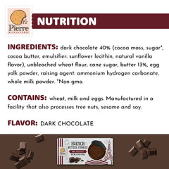 Pierre Biscuiterie 55% dark chocolate glaze on butter cookies for a refined snack
