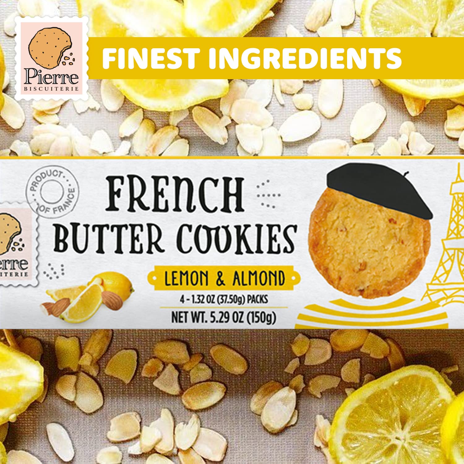 Tea time pairing with Pierre Biscuiterie lemon-almond cookies enhances aroma.