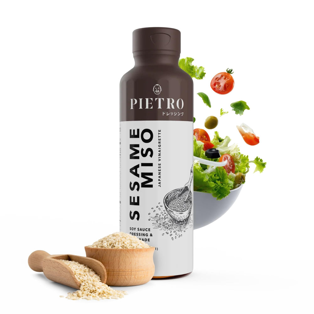 Pietro Sesame & Miso Dressing bottle pour adds quick umami to salads.