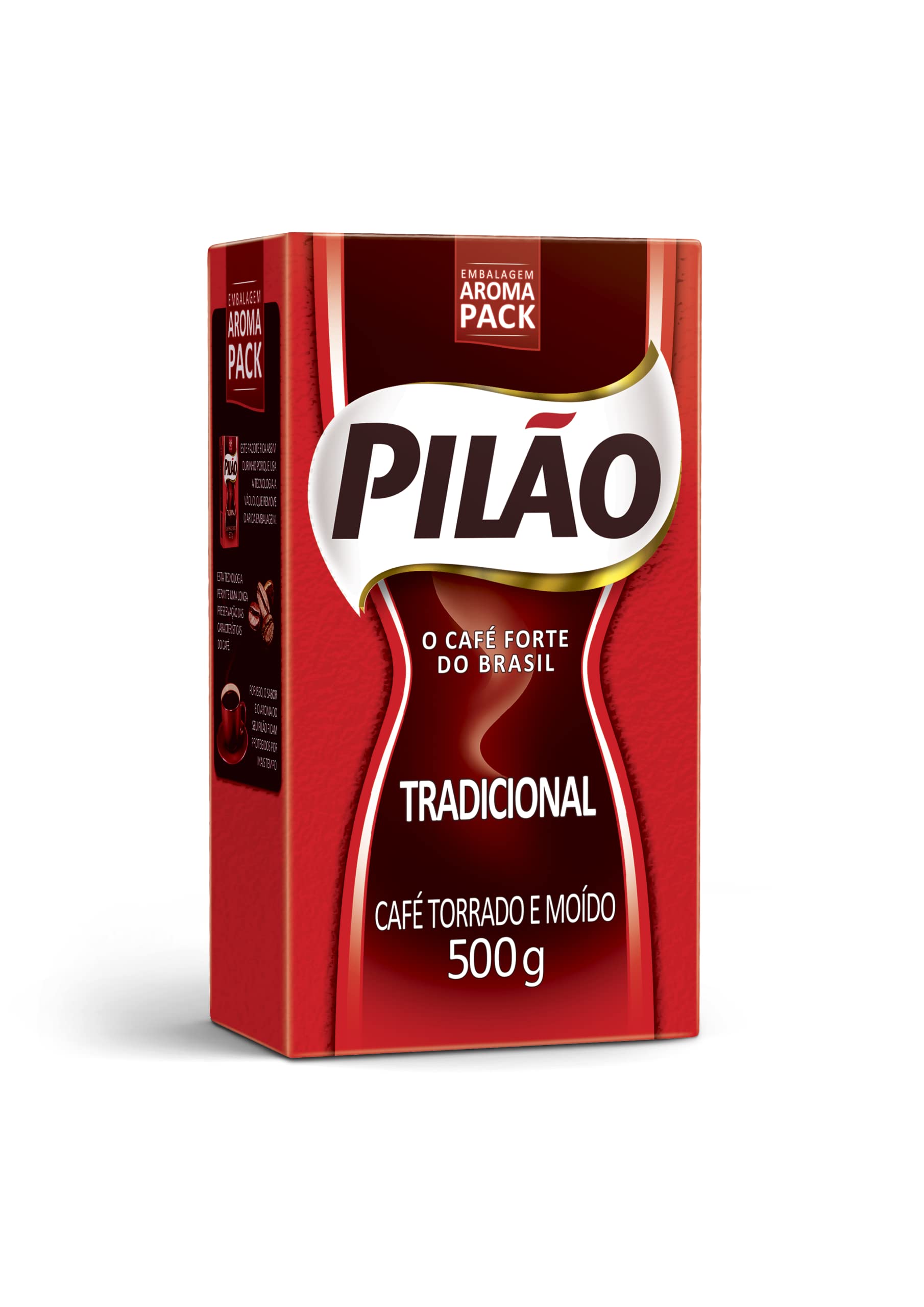 Pilao roasted and ground coffee pack keeps freshness sealed