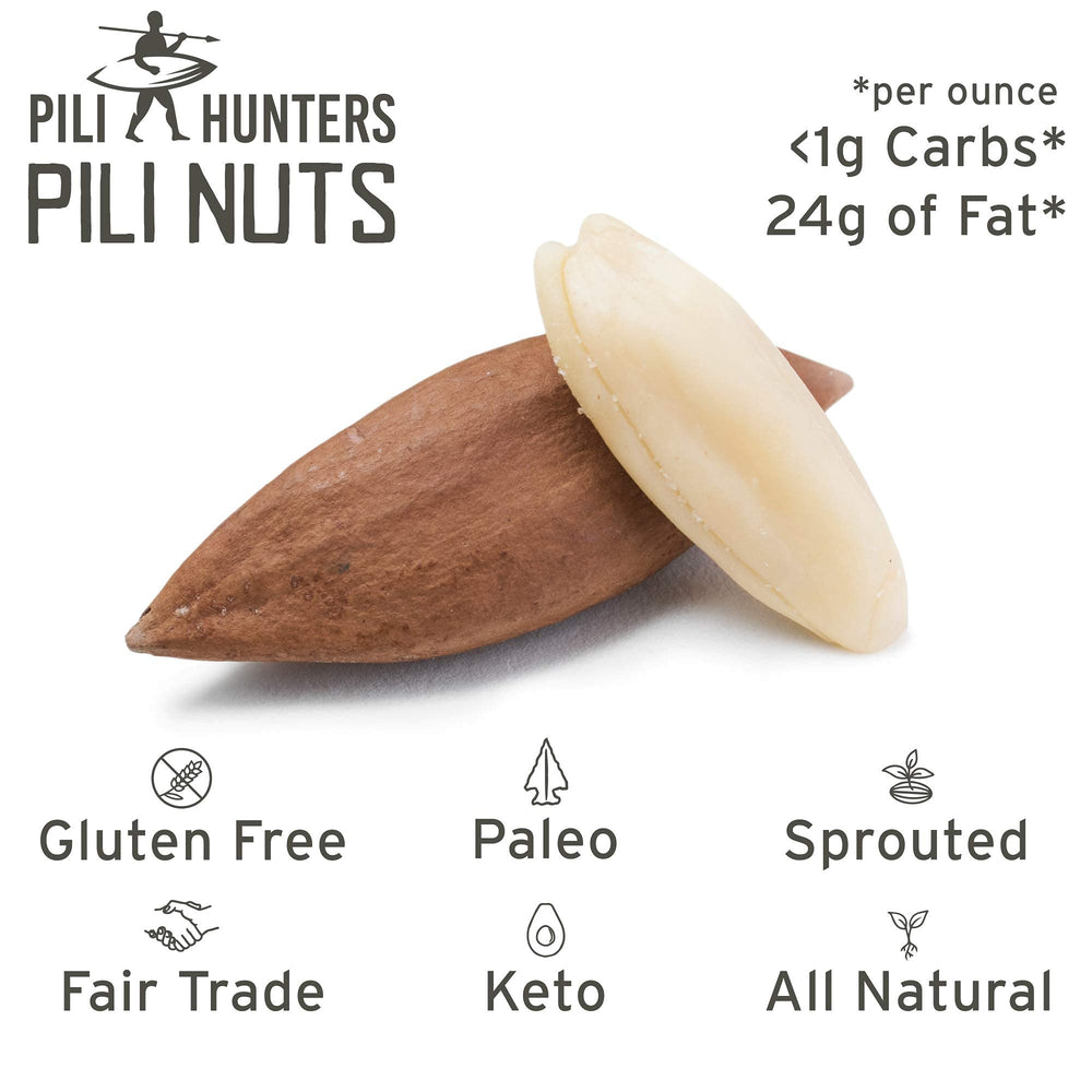Gluten-free no sugar Pili Hunters nuts for clean snacking