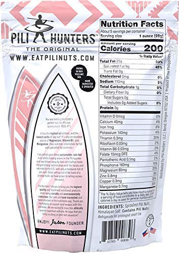 Pili Hunters pink Himalayan salt pili nuts showing crunchy texture and color