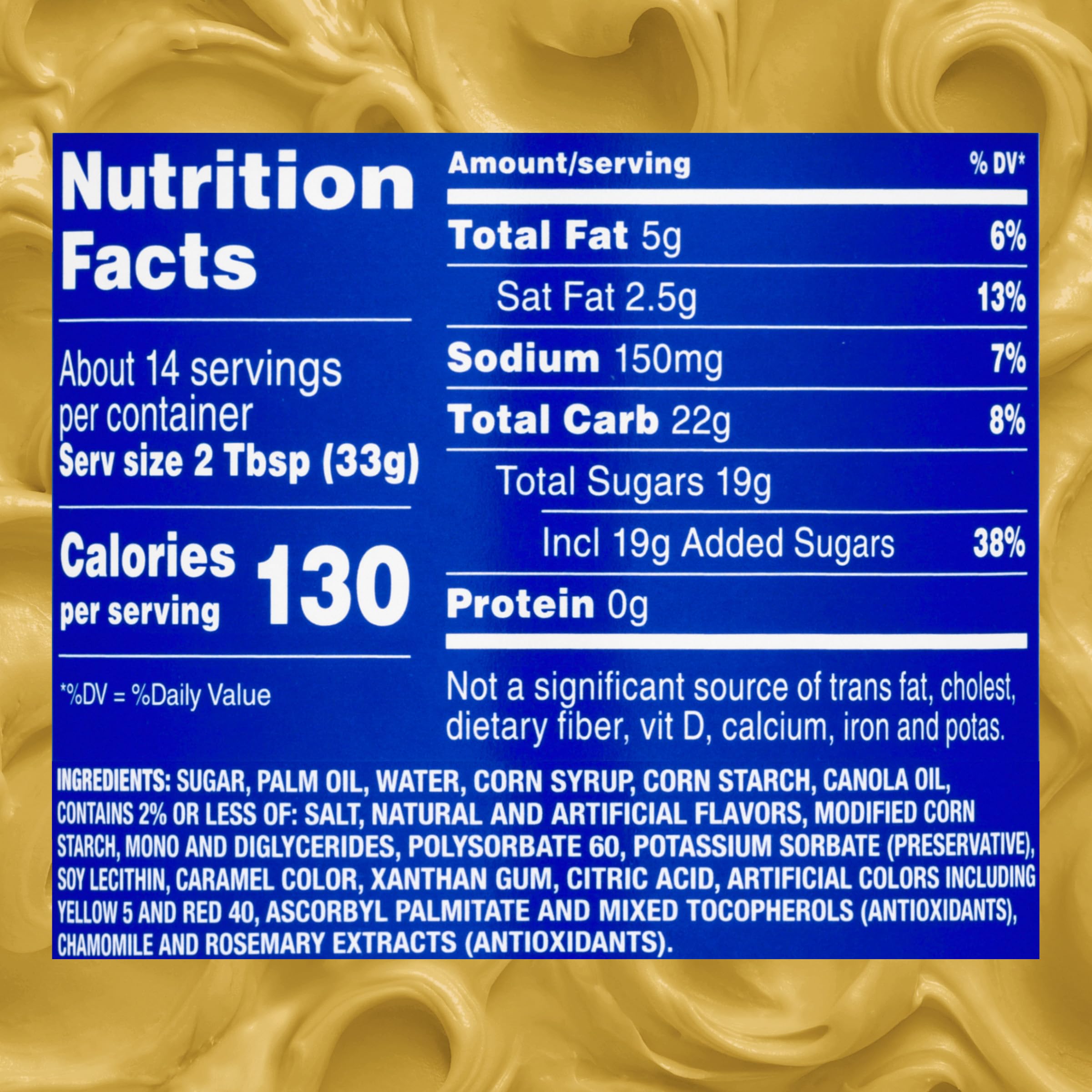 Pillsbury Creamy Supreme Salted Caramel Frosting spread on a cake for smooth finish