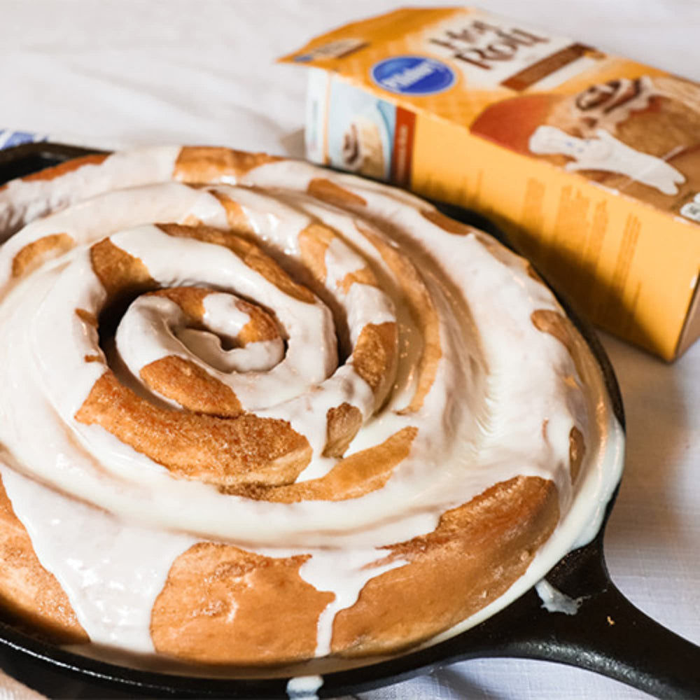 Pillsbury hot roll mix dough being rolled for easy prep.