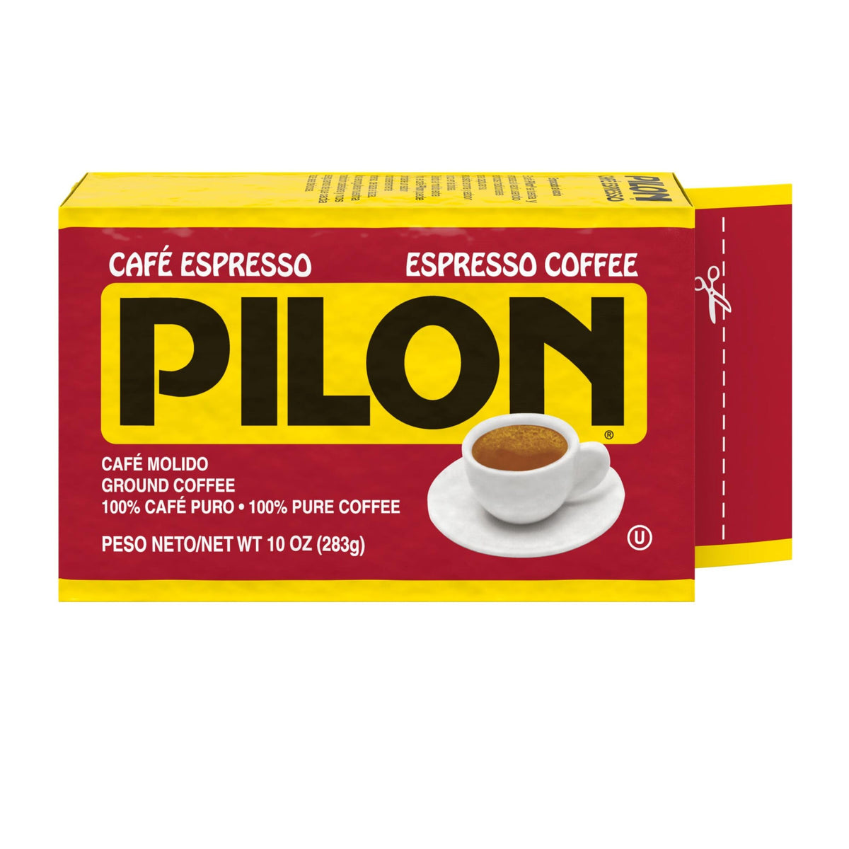 Pilon Espresso Coffee packaging showing vacuum-sealed bricks for freshness