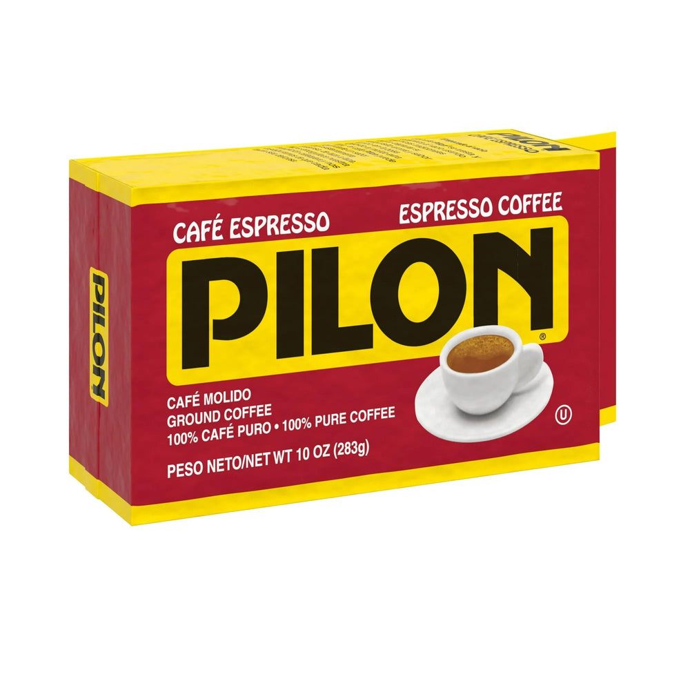 PILON ground coffee pour into a cup for espresso shots.
