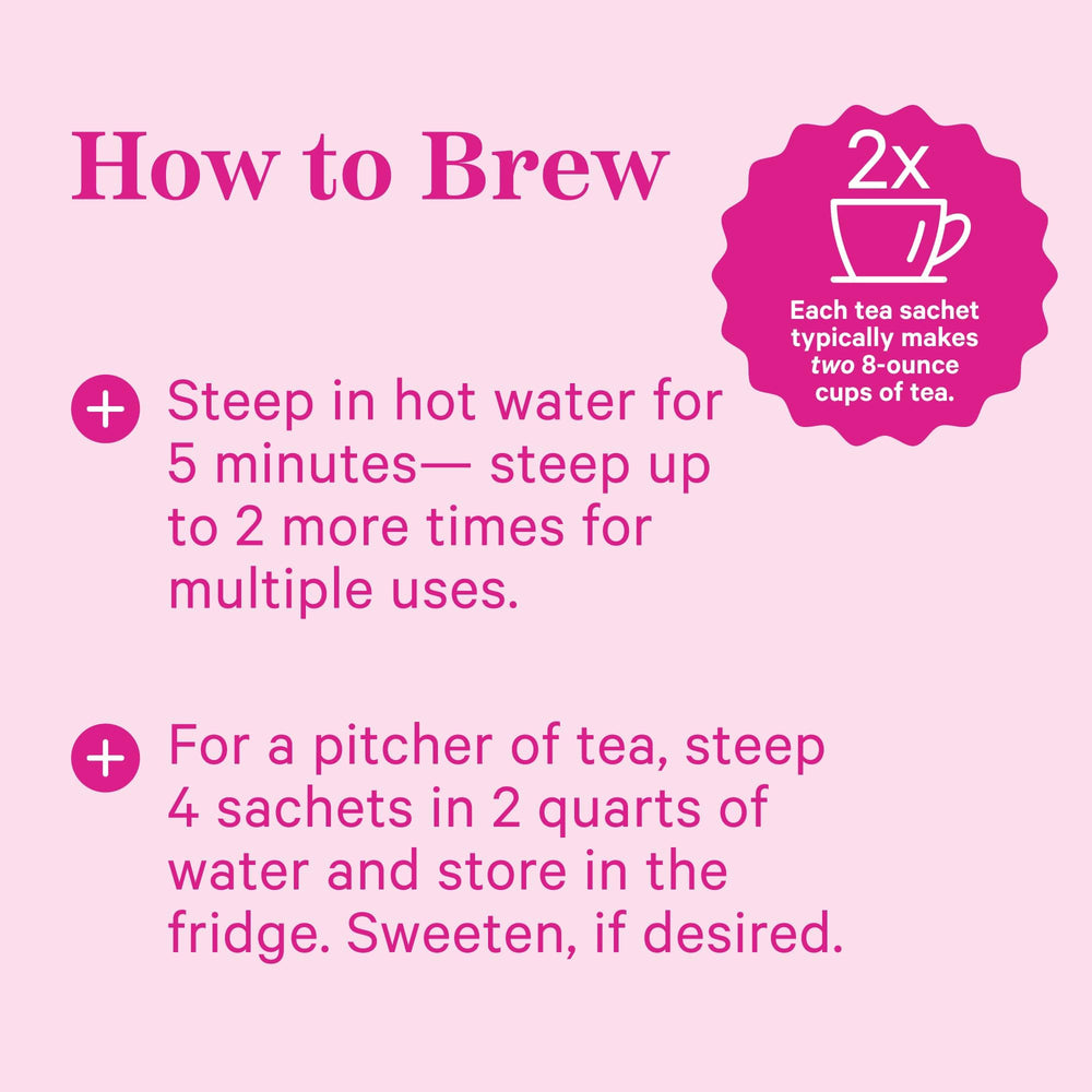 Herbal blend highlights raspberry leaf and chamomile in Pink Stork tea
