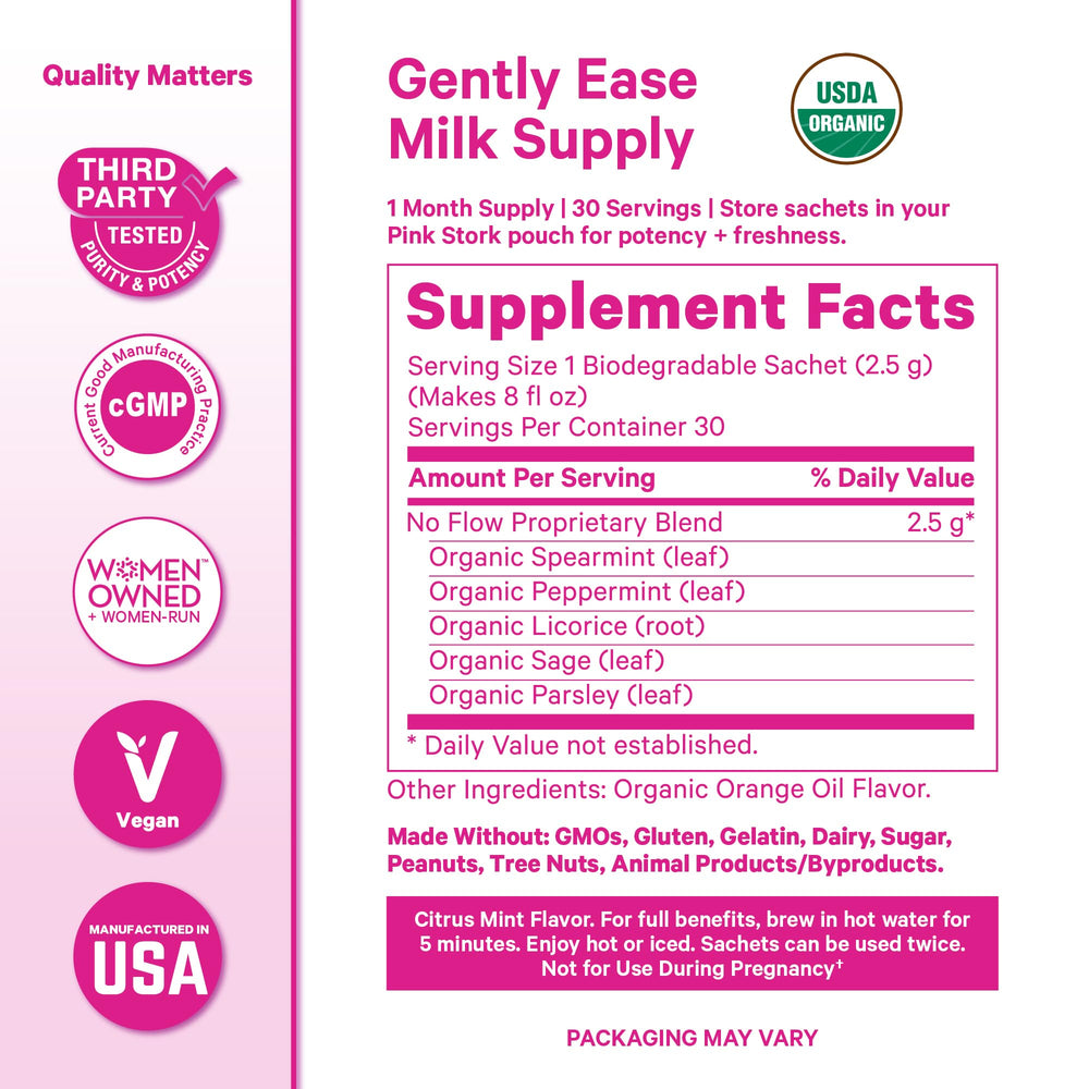 Pink Stork No Flow Tea Parsley Leaf — parsley for balanced herbal support during weaning