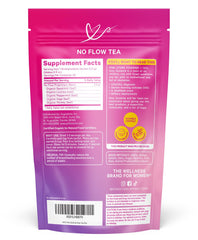 Pink Stork No Flow tea being poured into a glass highlights a soothing, caffeine-free routine.