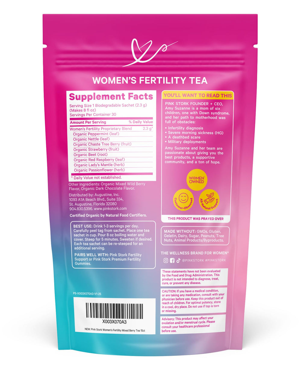 Pink Stork Herbal blend with Vitex for preconception routine.