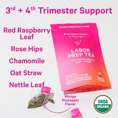 Pink Stork Tea Label Mango Pineapple showcases tropical flavor for daily rituals.