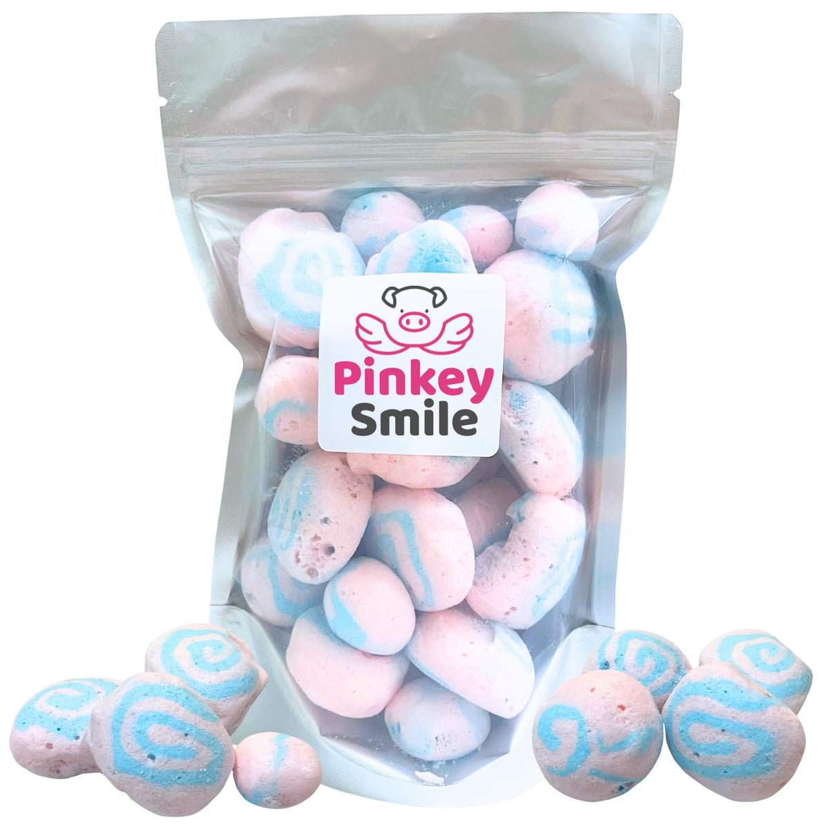 PinkeySmile cotton candy freeze-dried taffy pack for convenient, mess-free snacking