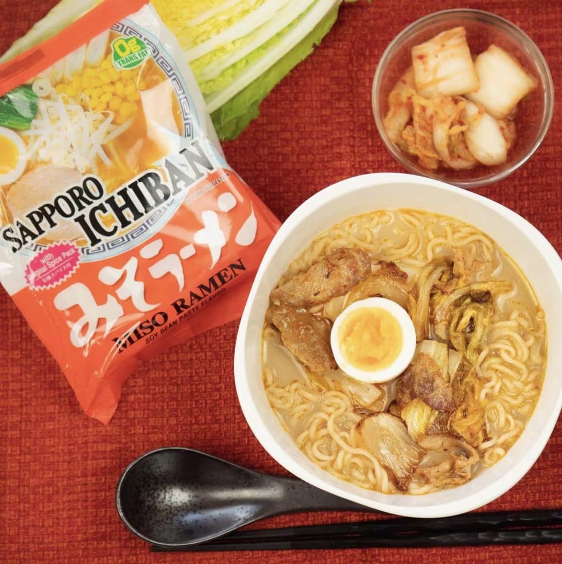 Pinstar Premium Sapporo Miso ramen bowl delivers umami depth in minutes.