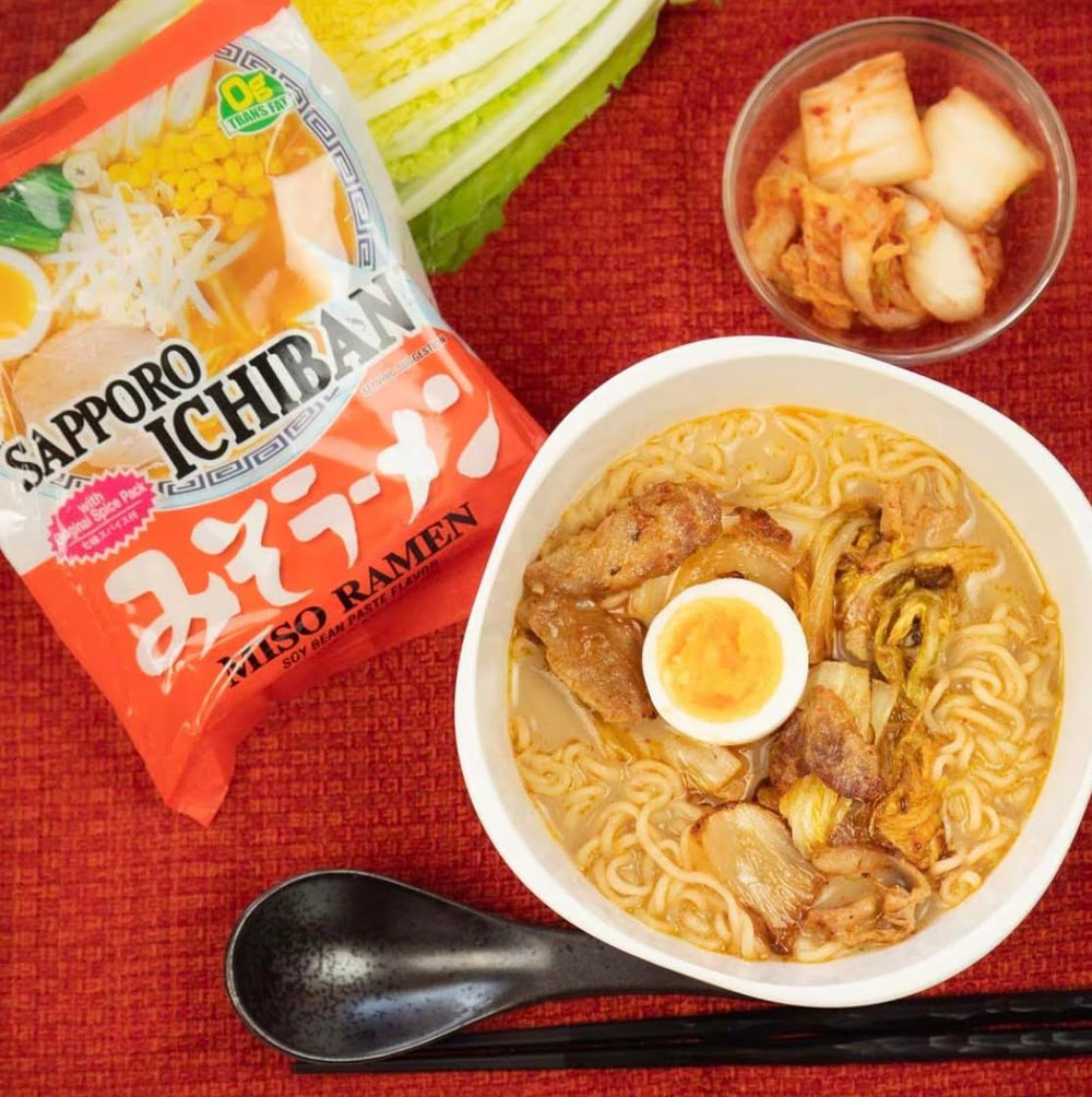 Pinstar Premium Sapporo Miso ramen bowl delivers umami depth in minutes.