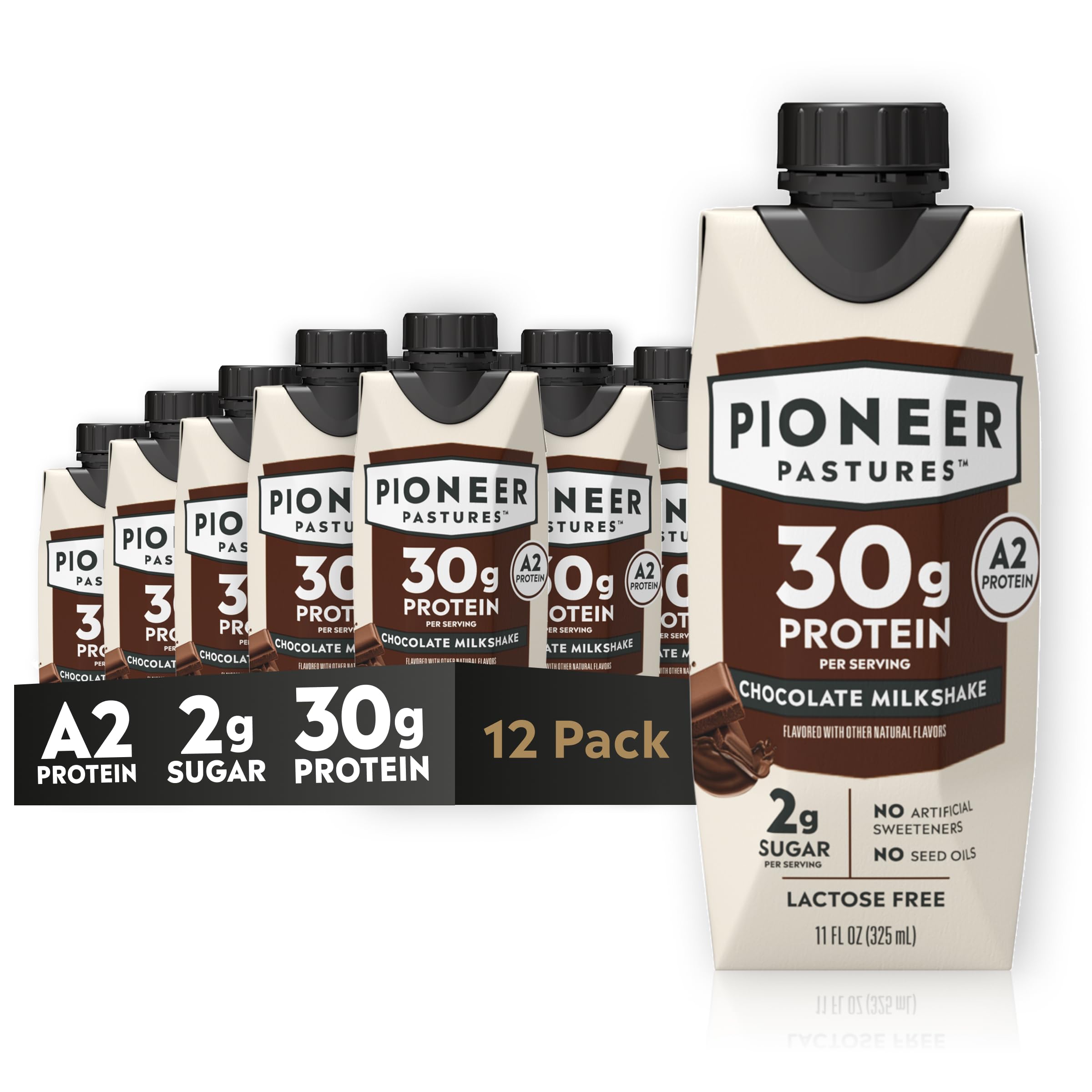 Pioneer Pastures A2 milkshake chocolate bottle ready-to-drink protein