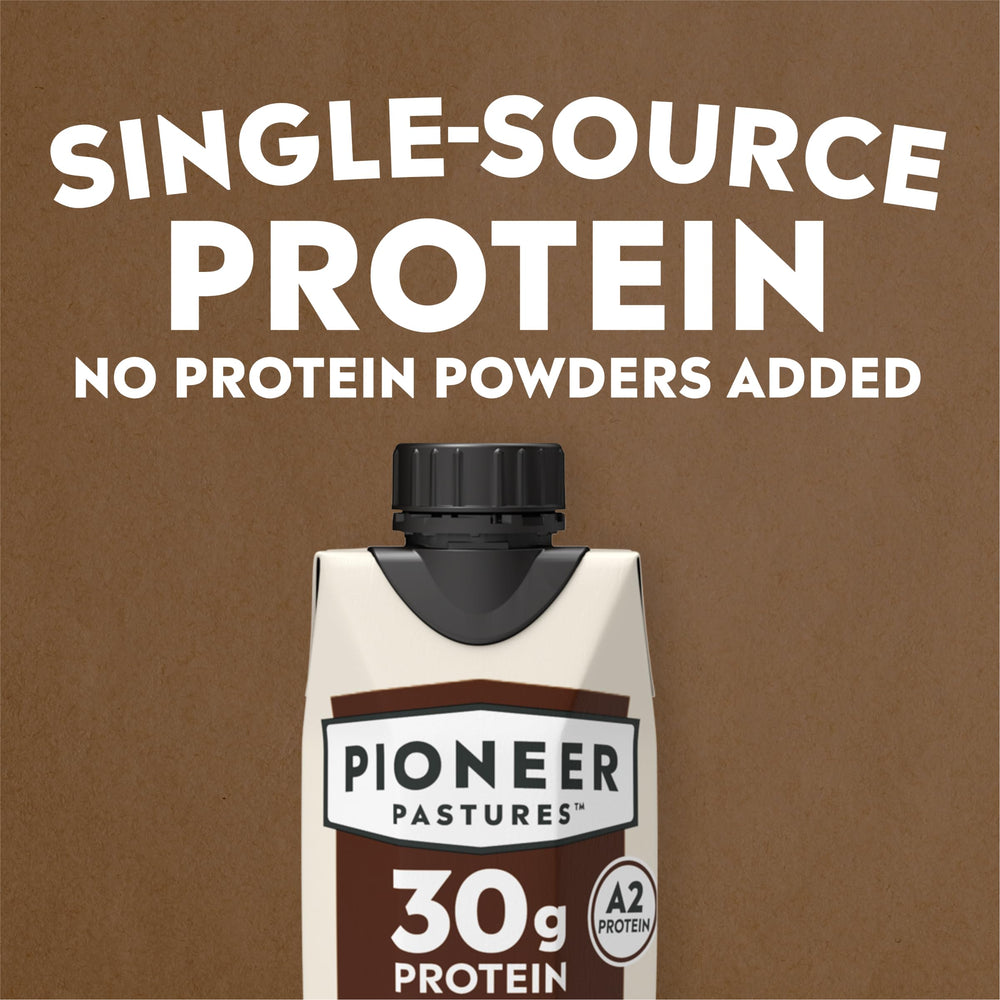 Pioneer Pastures A2 chocolate shake in gym bag for on-the-go protein