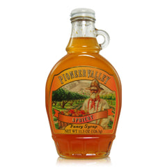 Pioneer Valley Apricot Pancake Syrup bottle on display with rich apricot flavor.
