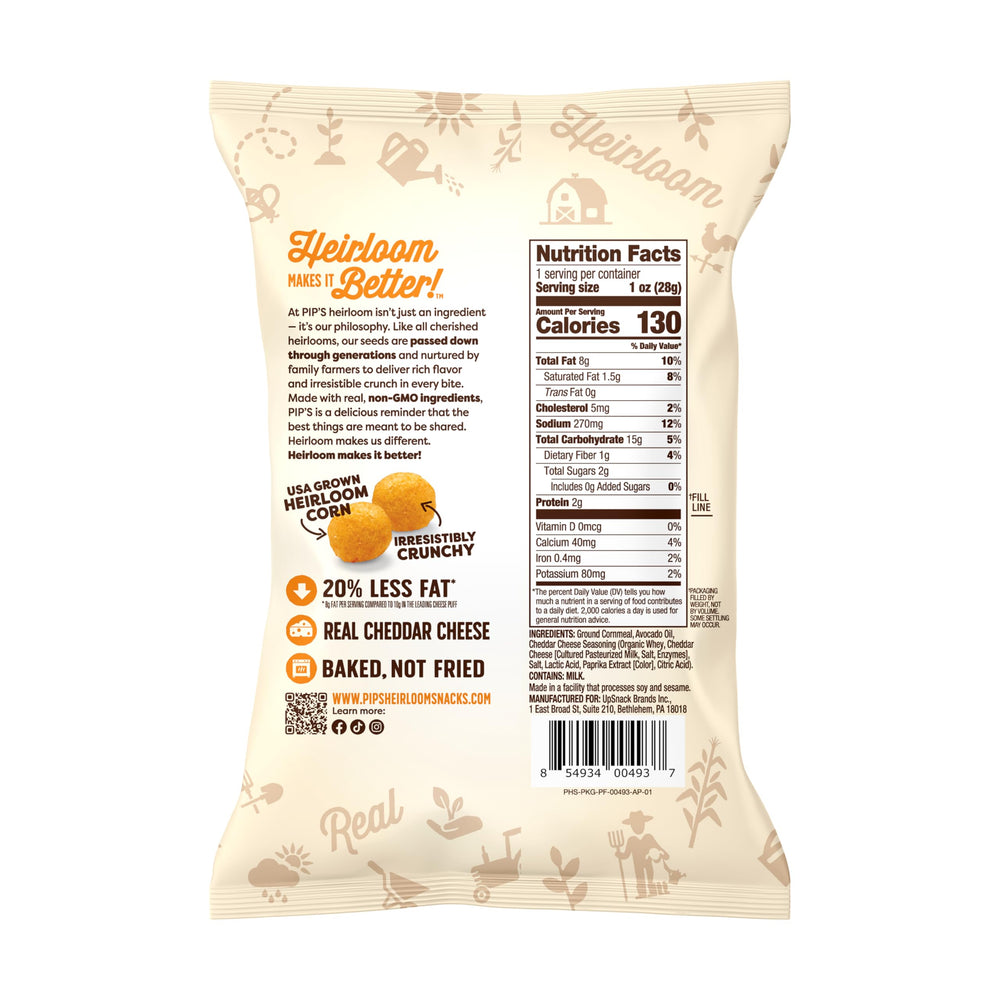 Pipcorn cheddar balls closeup crisp bite highlights addictive texture for quick appetite-friendly snack.