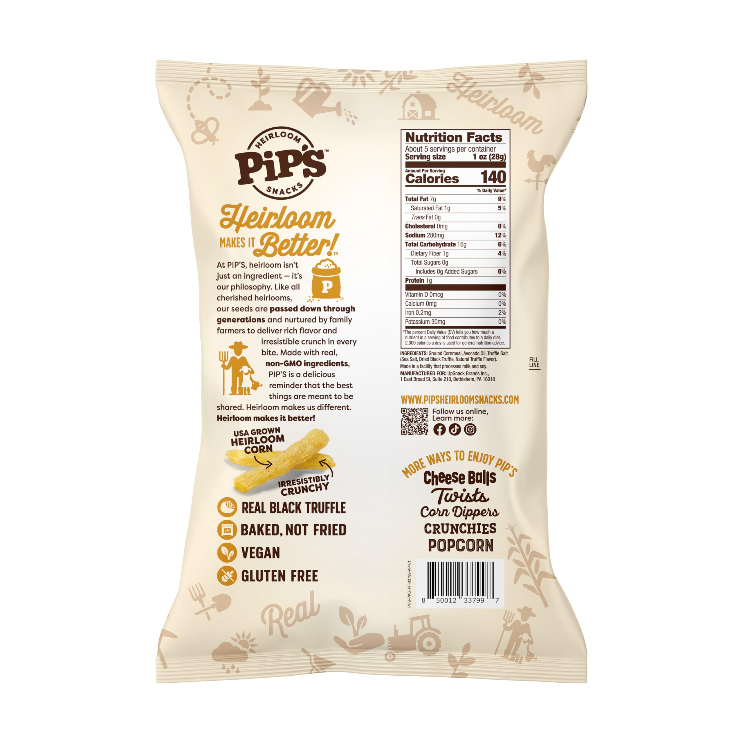 Pipcorn Fries Truffle ready to serve on a platter for gatherings and tastings