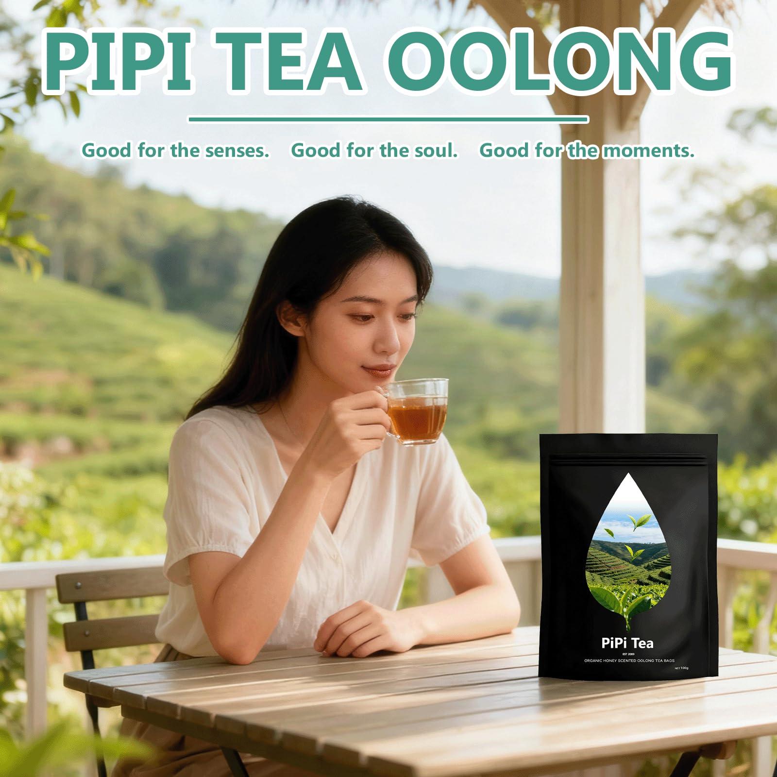 Pipi Tea 4g full-leaf bags ensure rich flavor with clean ingredients.
